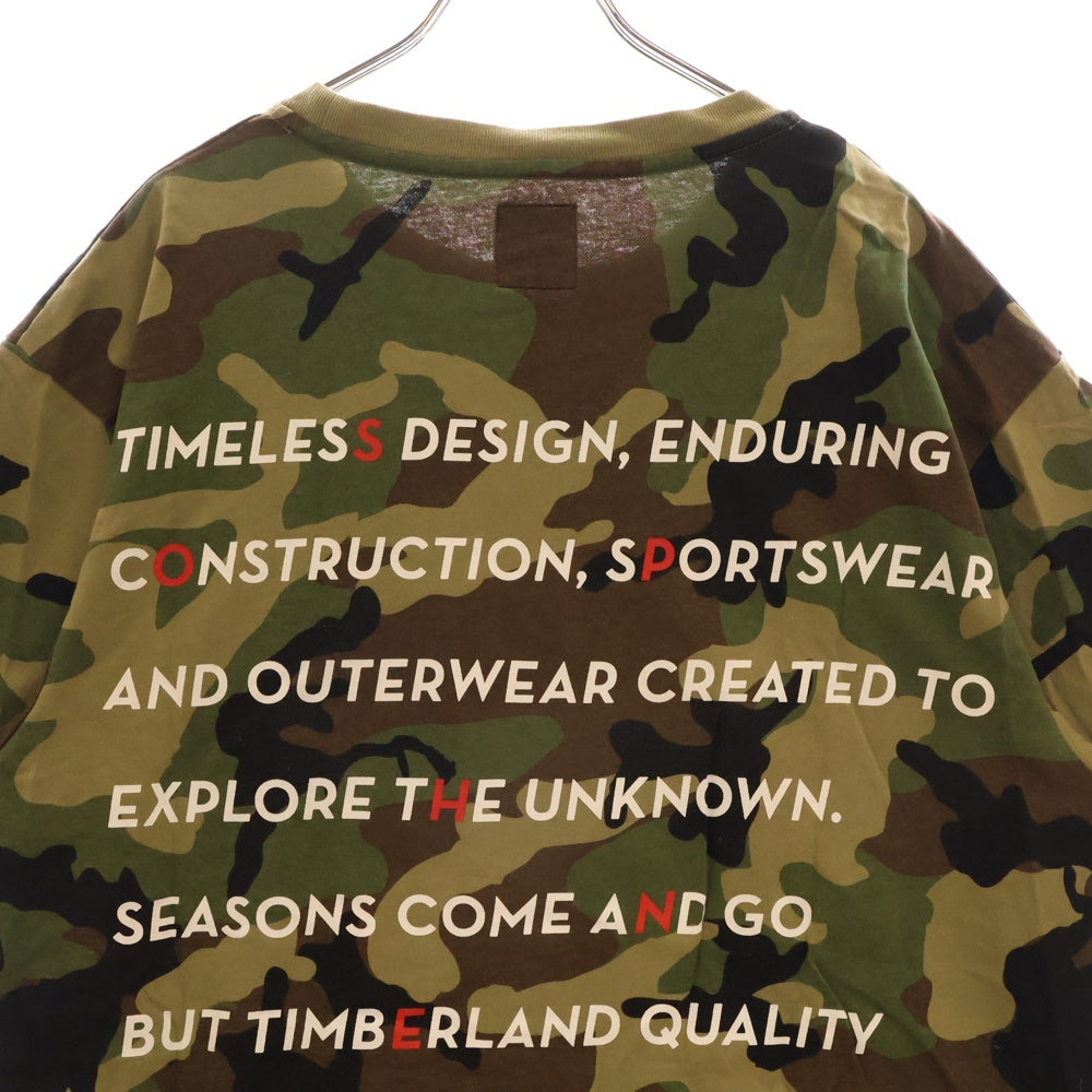 SOPHNET.(ソフネット) × Timberland EXPLORE THE UNKNOWN TEE ティンバーランド エクスプローラーザアンノウン グラフィックプリント カモ柄 クルーネック半袖Tシャツ SOPH-178156