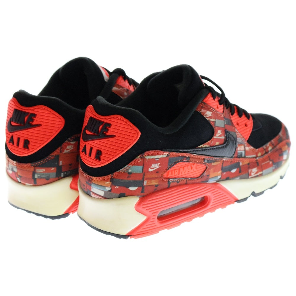 NIKE(ナイキ) ×atmos AIR MAX 90 PRNT アトモス エアマックス90 プリント ローカットスニーカー ブラック/レッド US9.5/27.5cm AQ0926-001