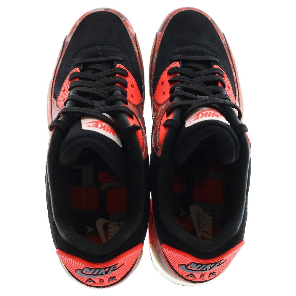 NIKE(ナイキ) ×atmos AIR MAX 90 PRNT アトモス エアマックス90 プリント ローカットスニーカー ブラック/レッド US9.5/27.5cm AQ0926-001