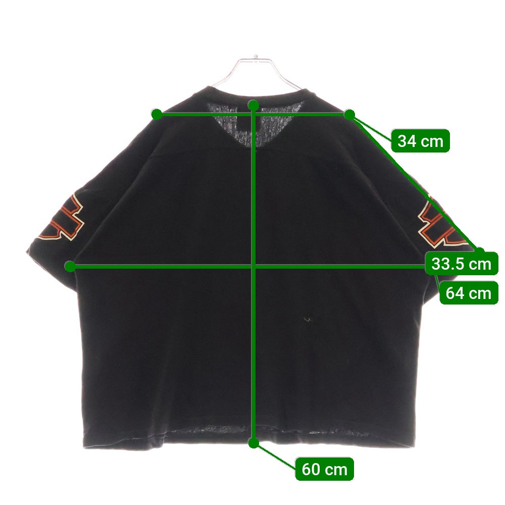 VINTAGE(ヴィンテージ) 90s HARLEY-DAVIDSON ハーレーダビッドソン ロゴプリント フットボール 半袖Tシャツ カットソー ブラック