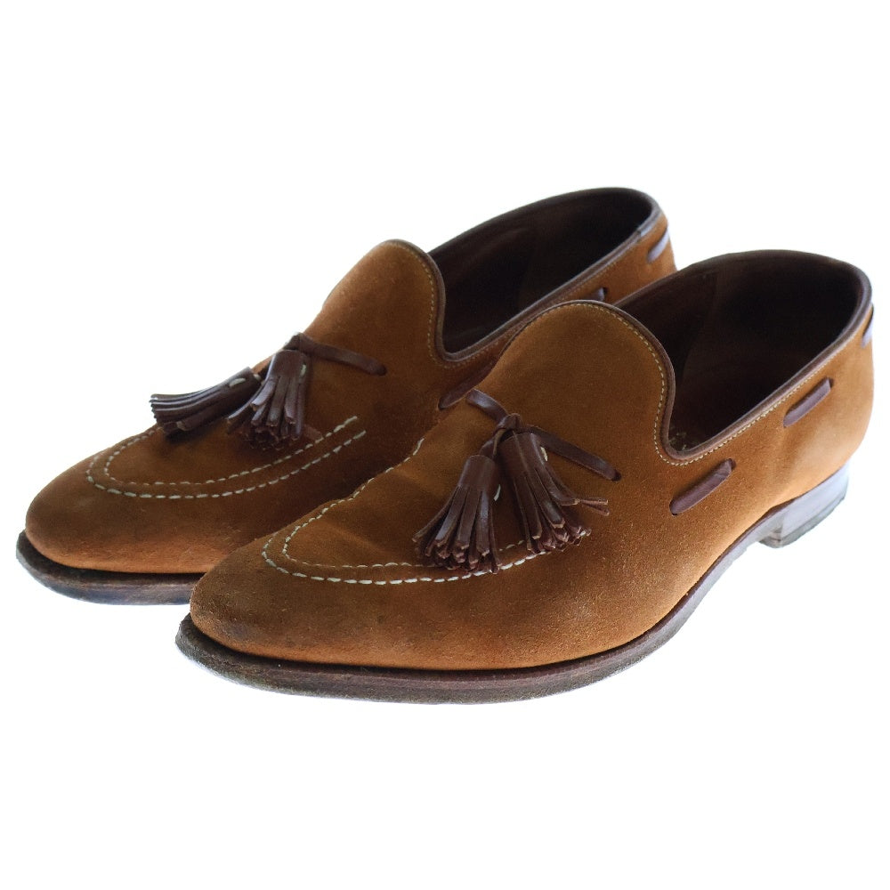 Crockett&Jones(クロケットアンドジョーンズ) BARNEYS NEWYORK別注 GUERNSEY 5571 UK製 スエード タッセルローファー ドレスシューズ ブラウン 6E