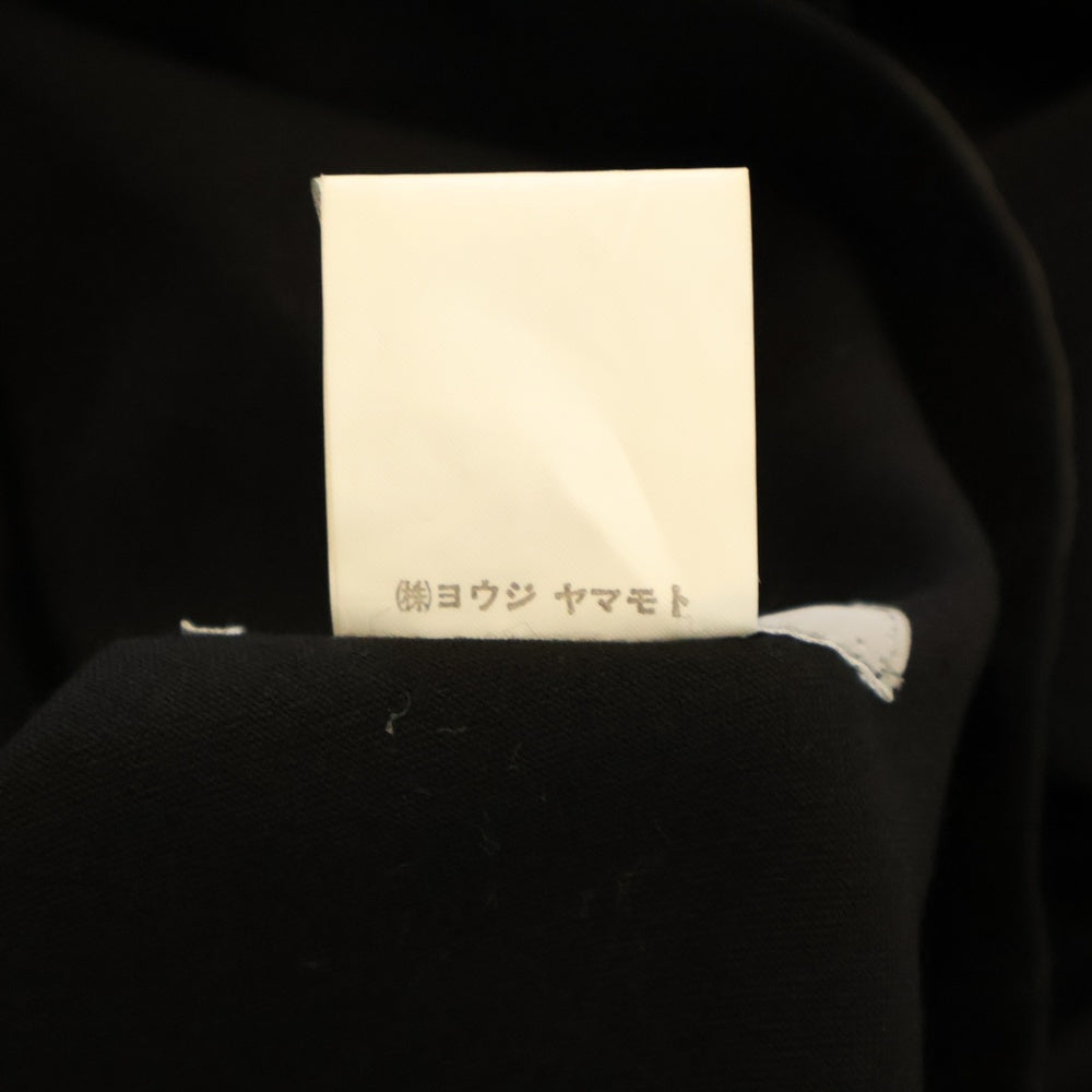 Yohji Yamamoto(ヨウジヤマモト) エポーレット糸留め ベルト付き テーラードカラー ウール ガウンコート ブラック ※サンプル品