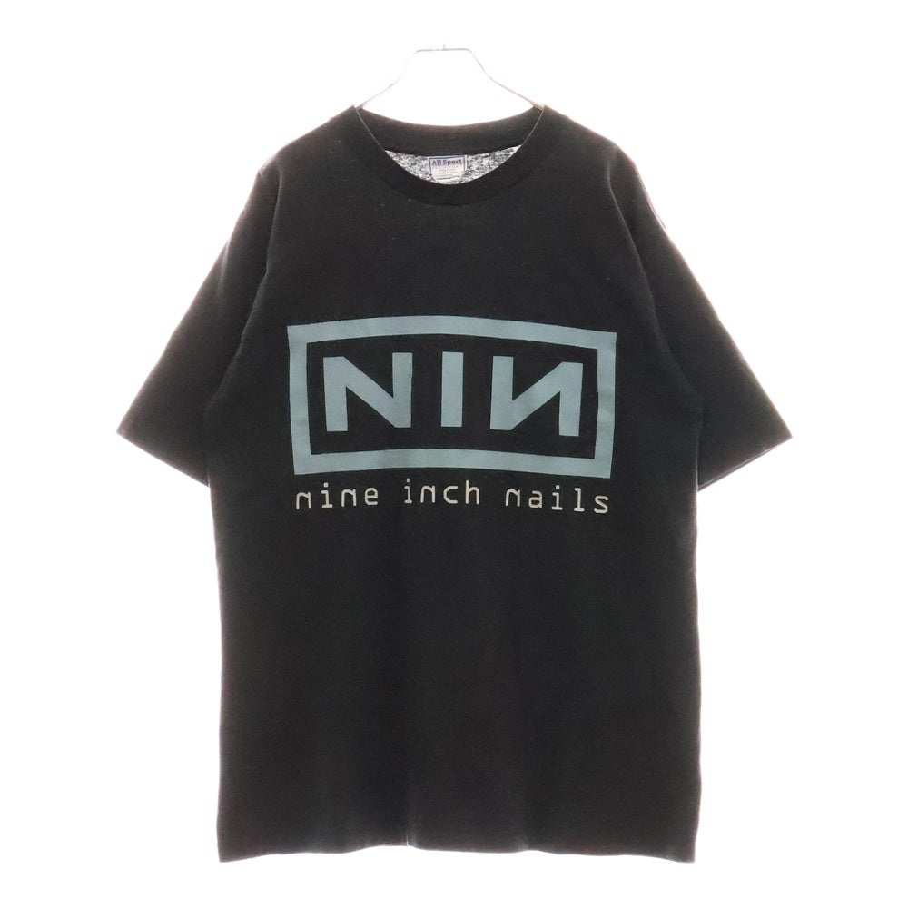 VINTAGE(ヴィンテージ) 90S VINTAGE NINE INCH NAILS 96-97 NOTHING ALL SPORT ヴィンテージ USA製 ナインインチネイルズ ナッシング 両面プリント クルーネック 半袖Tシャツ ブラック