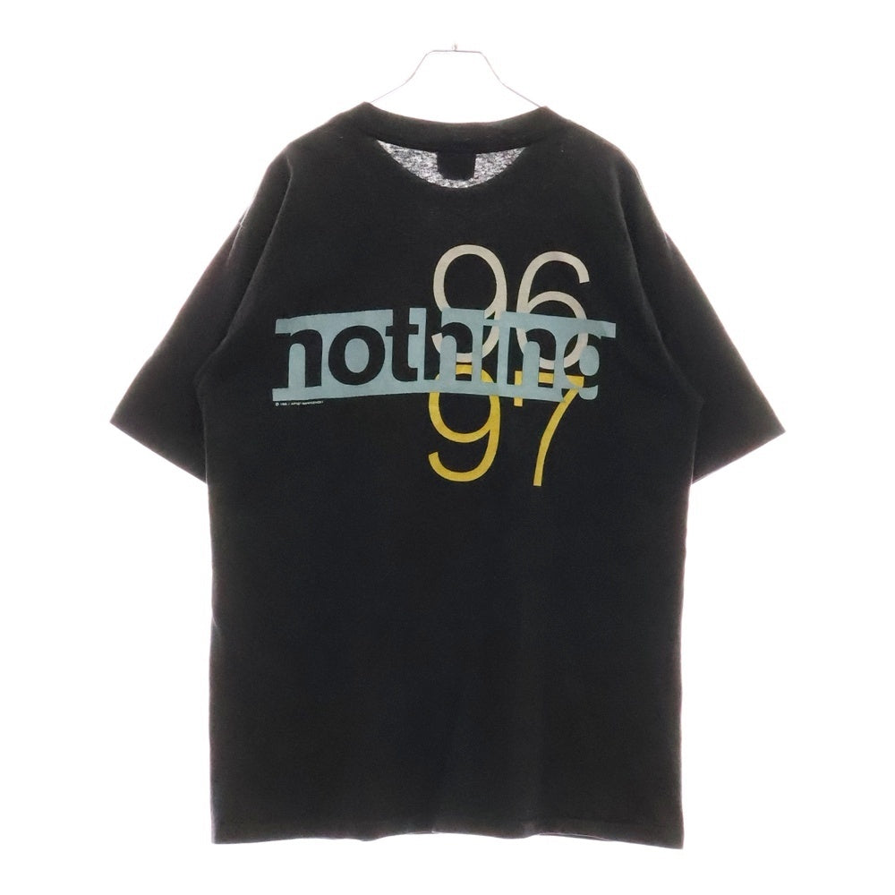 VINTAGE(ヴィンテージ) 90S VINTAGE NINE INCH NAILS 96-97 NOTHING ALL SPORT ヴィンテージ USA製 ナインインチネイルズ ナッシング 両面プリント クルーネック 半袖Tシャツ ブラック