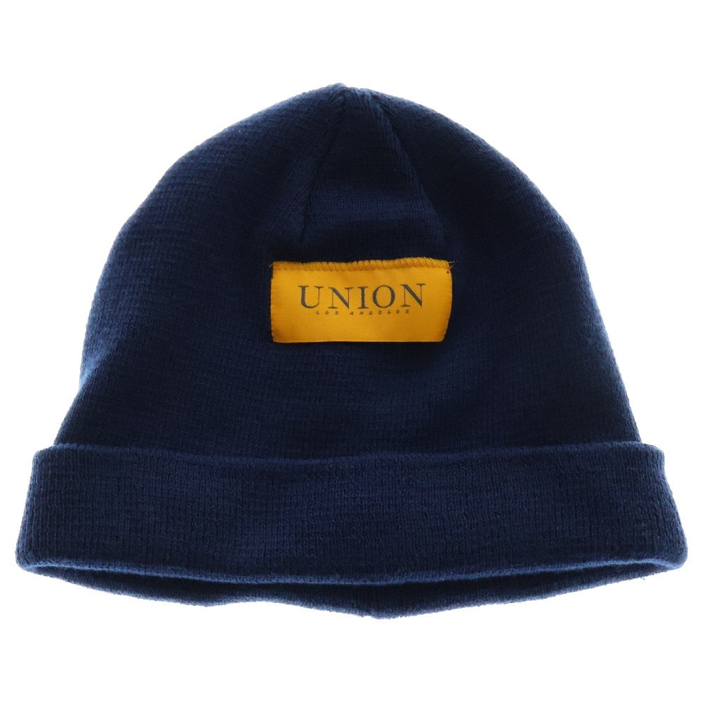 UNION(ユニオン) ロゴパッチ ビーニー ニットキャップ ネイビー