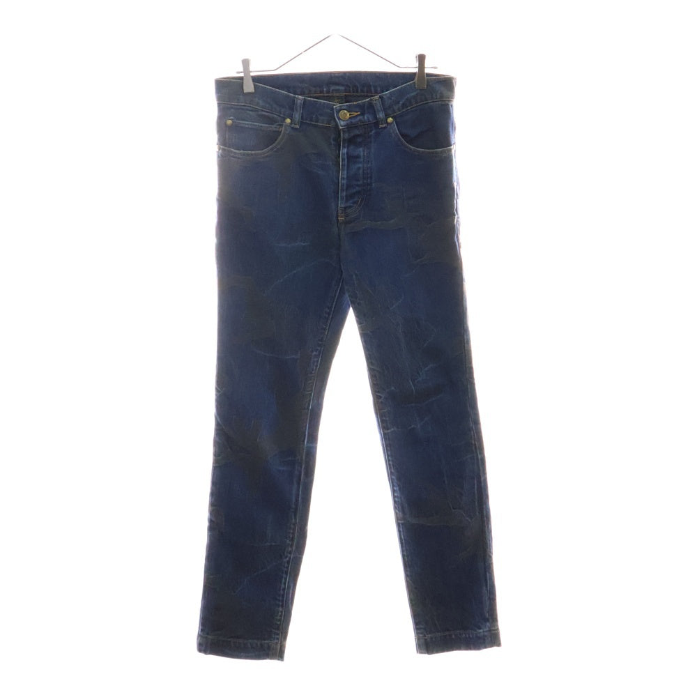 1piu1uguale3(ウノピゥウノウグァーレトレ) ORIGINAL BIG CAMO STRETCH DENIM TWIGGY PANTS オリジナル ビッグカモ ストレッチ デニムパンツ インディゴ MRP062