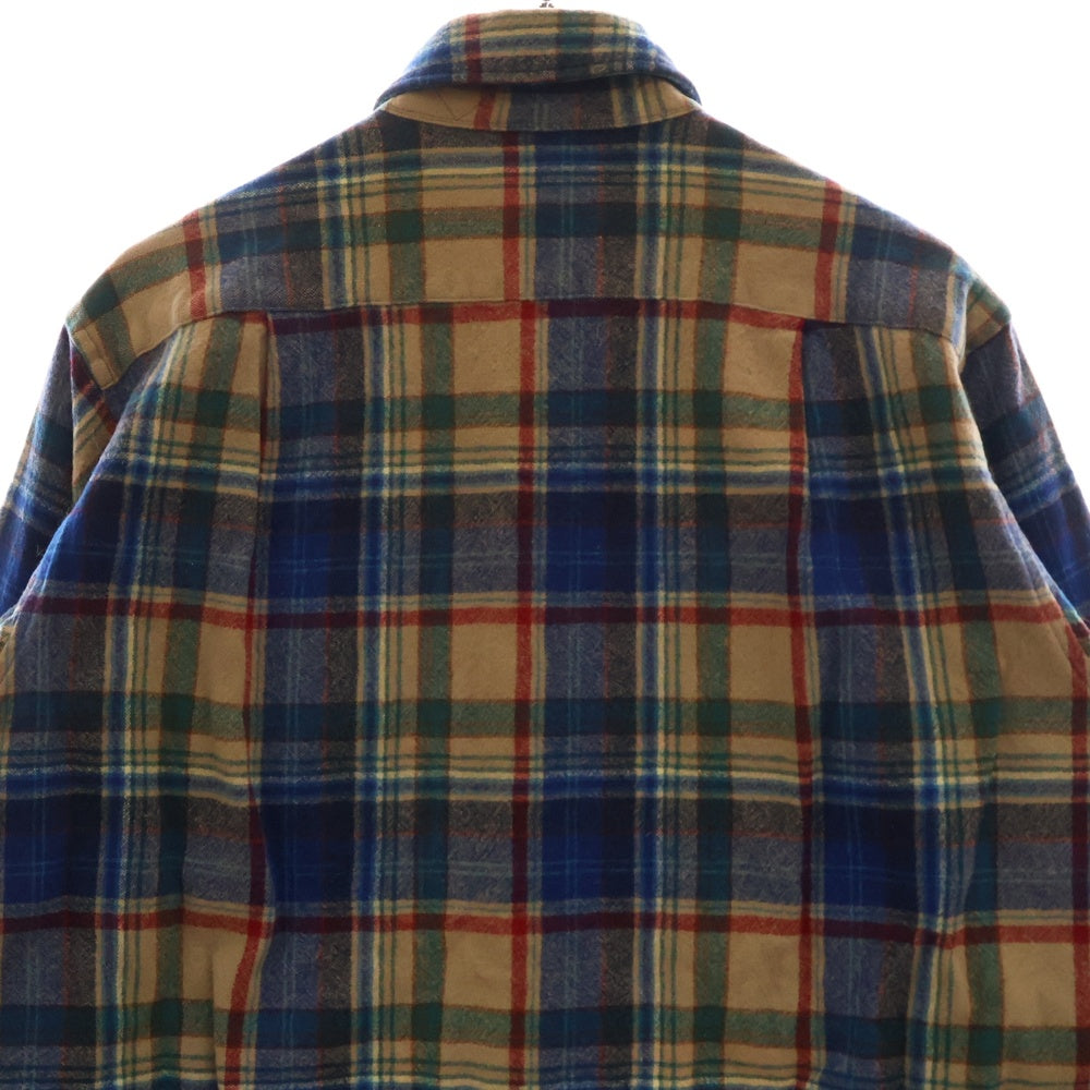 PENDLETON(ペンドルトン) 70s VINTAGE ヴィンテージ タータンチェック 長袖シャツ ブルー/ベージュ