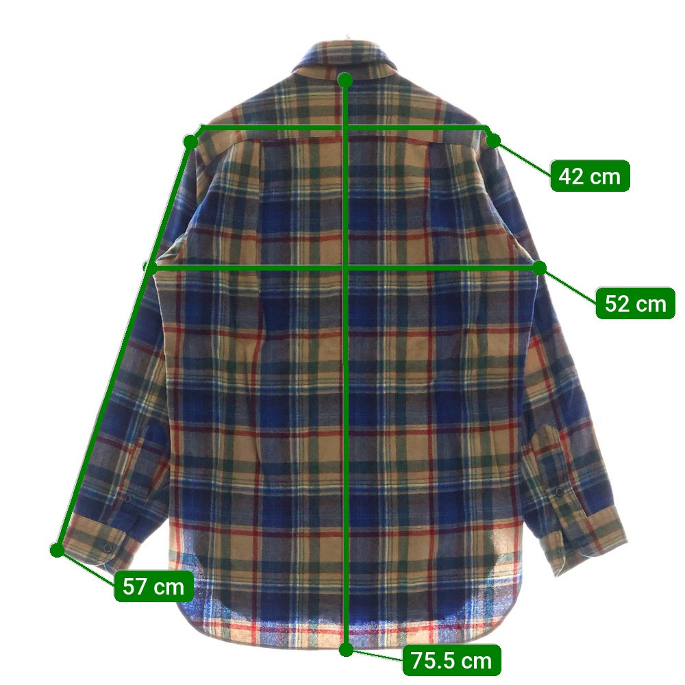 PENDLETON(ペンドルトン) 70s VINTAGE ヴィンテージ タータンチェック 長袖シャツ ブルー/ベージュ