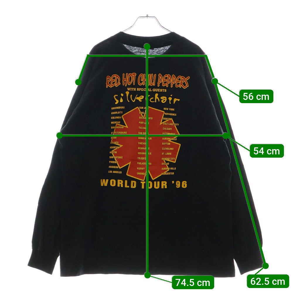 VINTAGE(ヴィンテージ) 90S VINTAGE RED HOT CHILI PEPPERS ONE HOT MINUTES 1996 WITH SILVERCHAIR レッドホットチリペッパーズ 長袖 プリントTシャツ カットソー ブラック