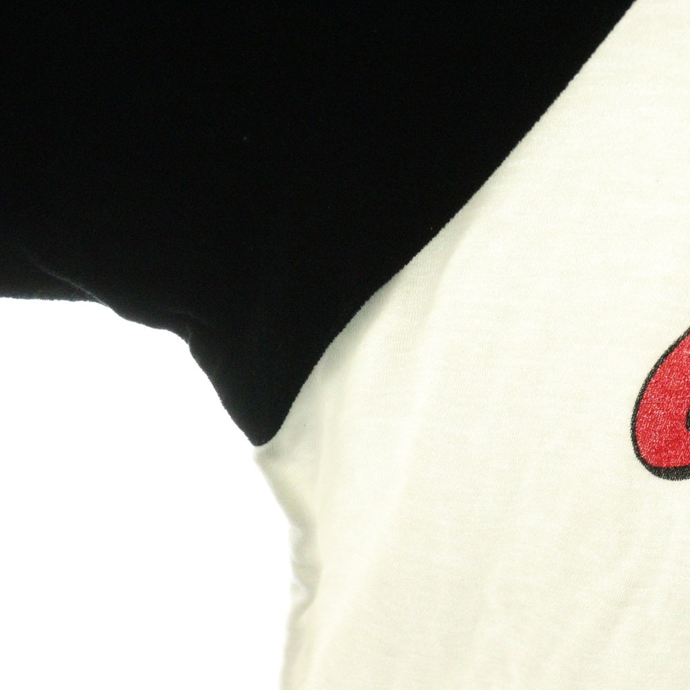 HYSTERIC GLAMOUR(ヒステリックグラマー) HYS HITS オーバーサイズ ラグラン 半袖Tシャツ カットソー ブラック/ホワイト 01212CT04