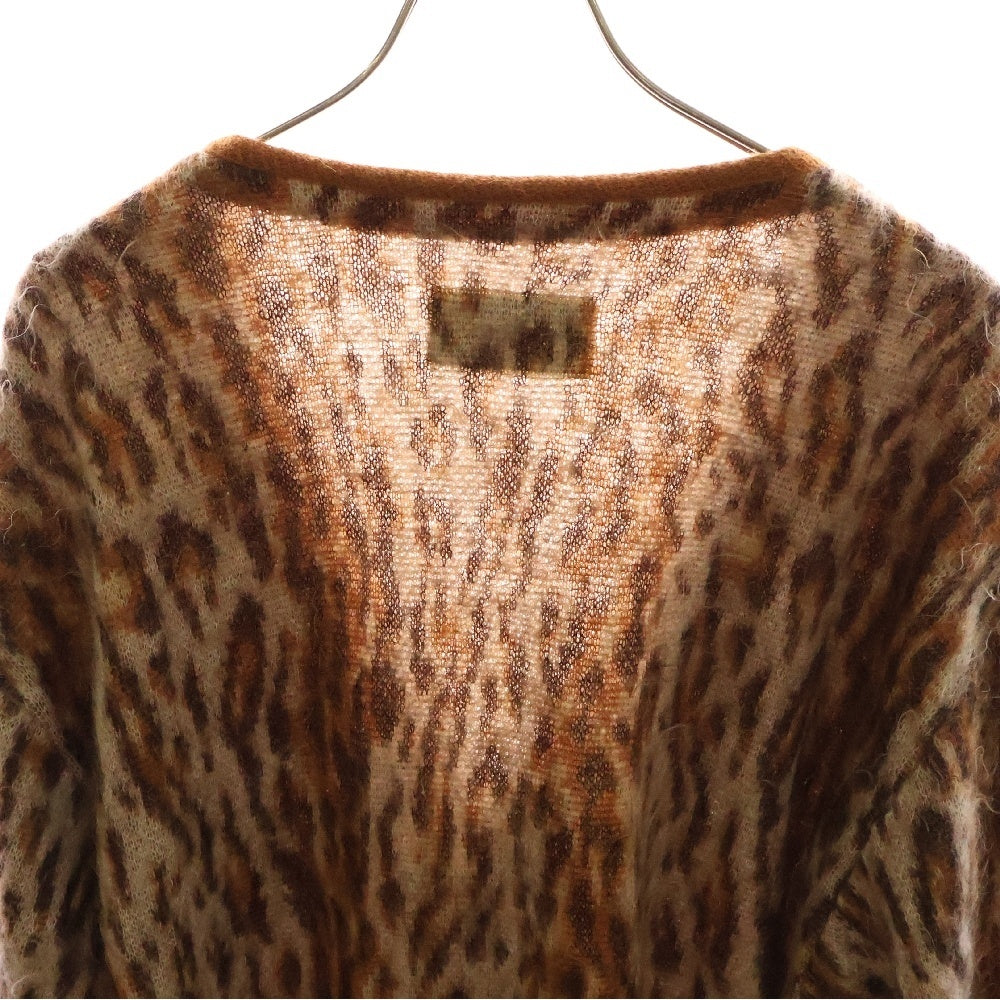 WACKO MARIA(ワコマリア) 22AW LEOPARD MOHAIR CARDIGAN TYPE-2 レオパード総柄 モヘヤ混 ニット カーディガン ブラウン 22FW-WMK-KN13