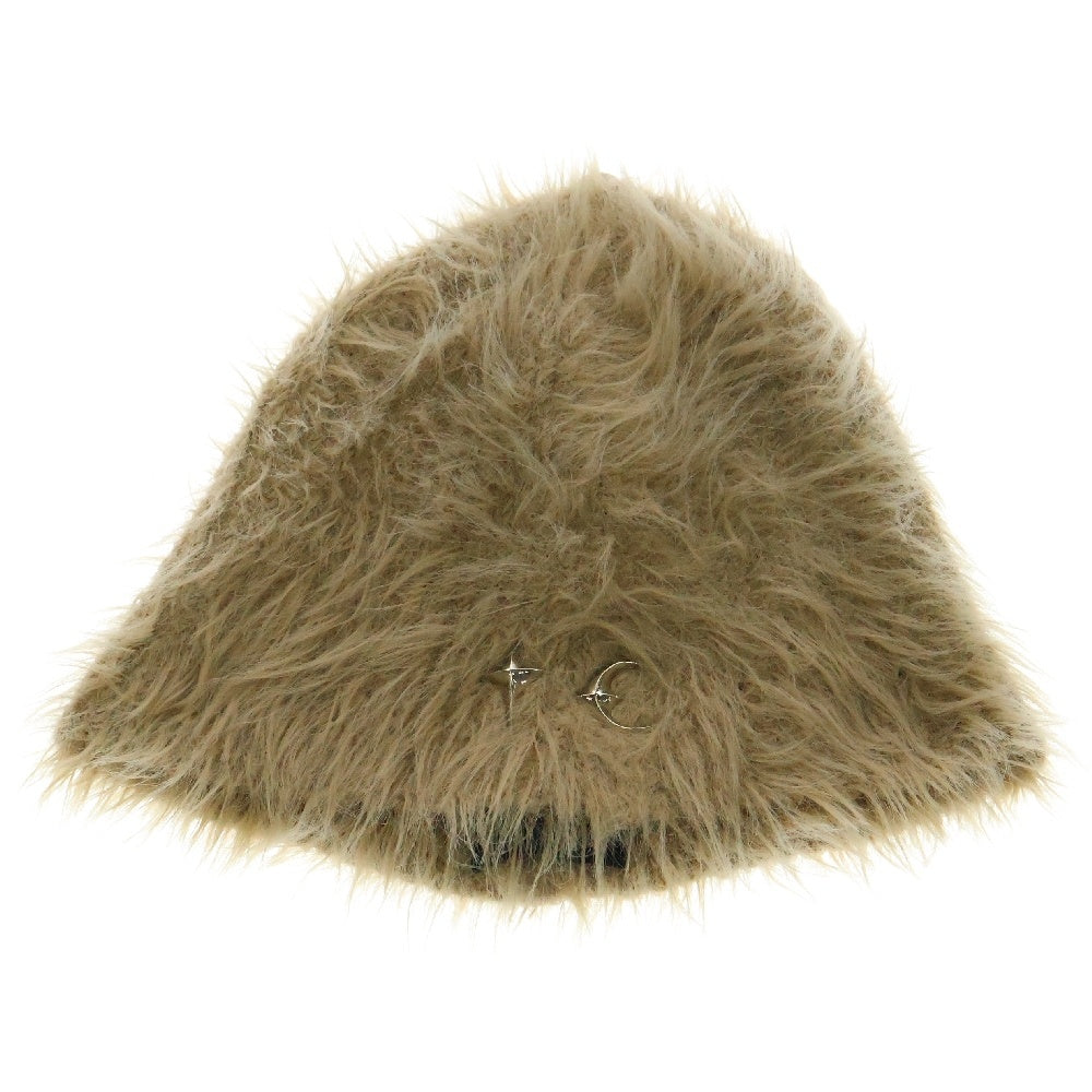 THUG CLUB(サグクラブ) 24AW CHIMERA BEANIE キメラ ファー シャギーニットキャップ ビーニー 帽子 ベージュ TC24AC2401