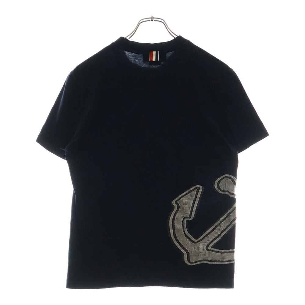 THOM BROWNE(トムブラウン) アンカーモチーフ クルーネック 半袖Tシャツ カットソー ネイビー MJS215A-J0072-415