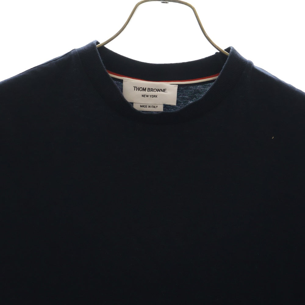 THOM BROWNE(トムブラウン) アンカーモチーフ クルーネック 半袖Tシャツ カットソー ネイビー MJS215A-J0072-415