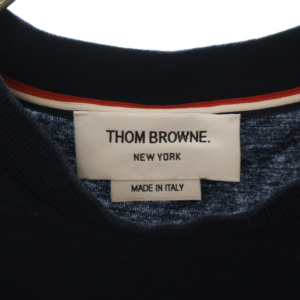 THOM BROWNE(トムブラウン) アンカーモチーフ クルーネック 半袖Tシャツ カットソー ネイビー MJS215A-J0072-415