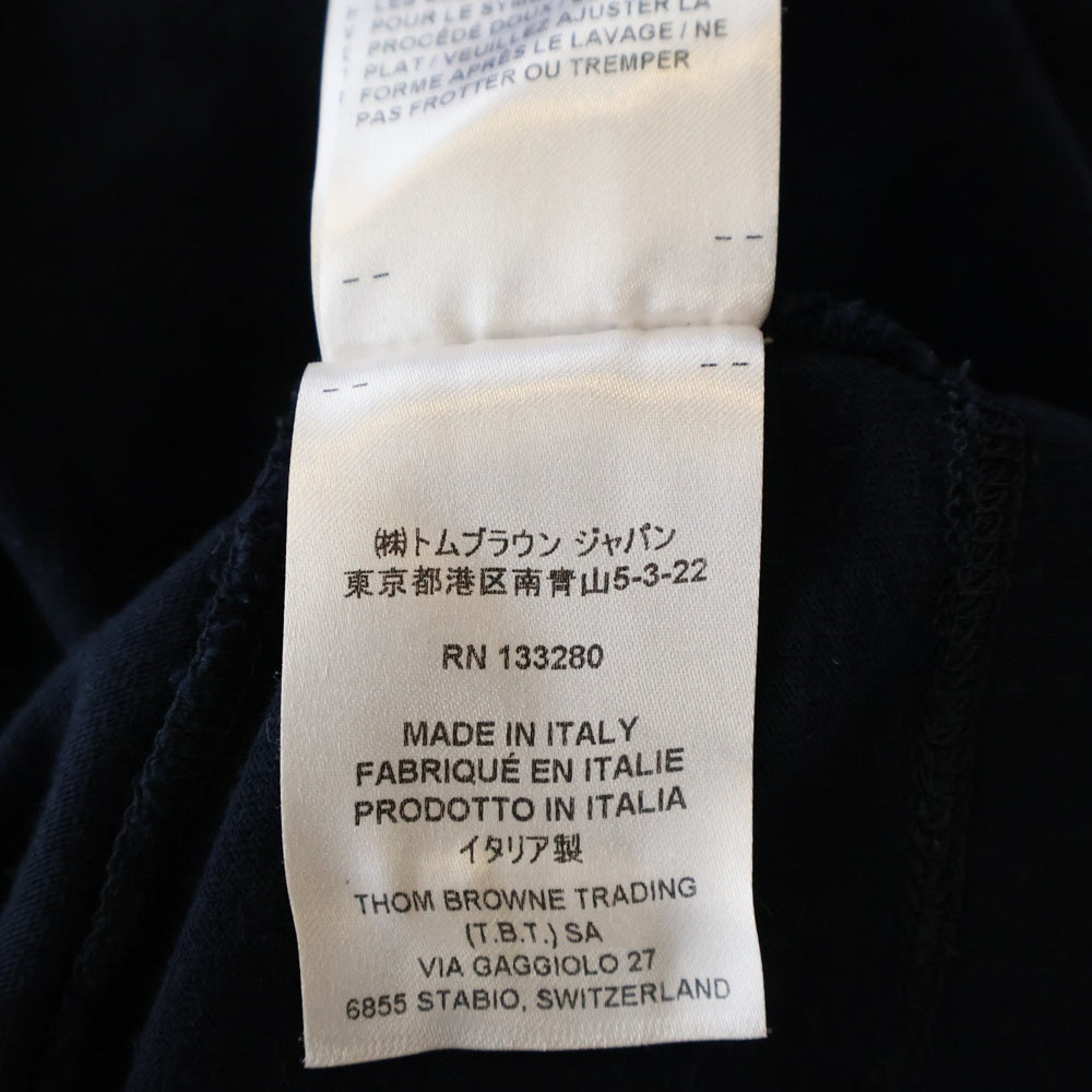 THOM BROWNE(トムブラウン) アンカーモチーフ クルーネック 半袖Tシャツ カットソー ネイビー MJS215A-J0072-415