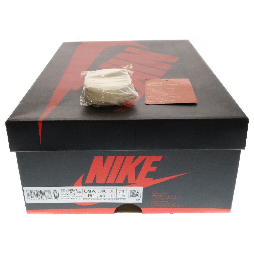 NIKE(ナイキ) AIR JORDAN 1 HIGH OG BORDEAUX エア ジョーダン 1 ハイカットスニーカー ボルドー/ホワイト US9.5/27.5cm 555088-611