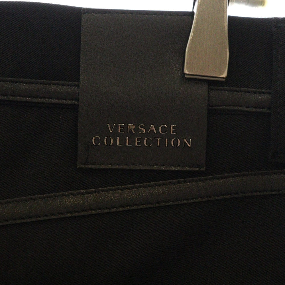 VERSACE COLLECTION(ヴェルサーチコレクション) ドローコード 裾ジップ スリムフィット イージーパンツ ブラック W8H5204T474