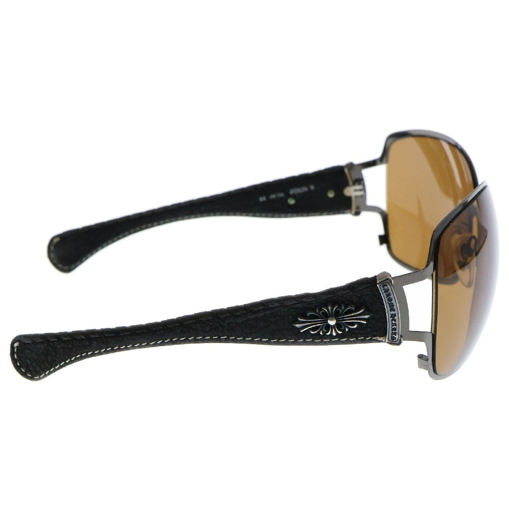 CHROME HEARTS(クロムハーツ) POON 2 フローラルクロス スクロールラベル レザーテンプル サングラス ブラウン