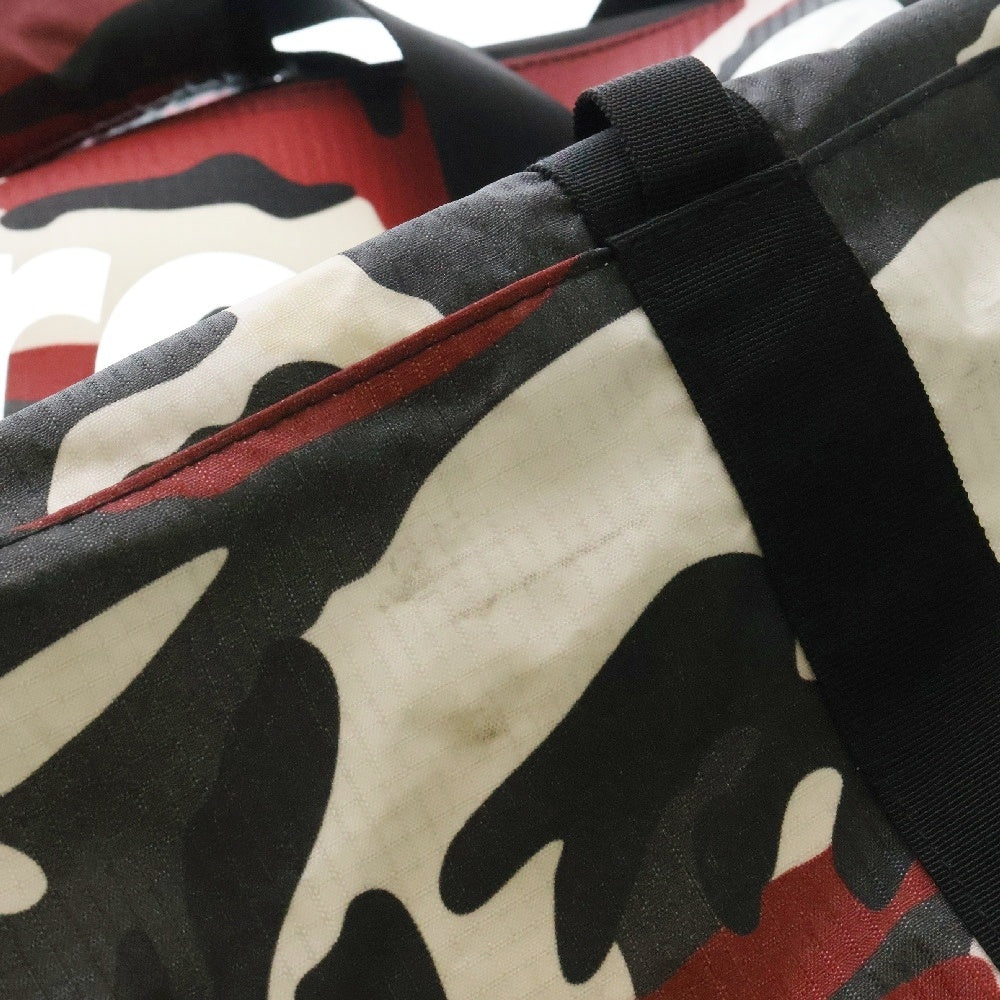 SUPREME(シュプリーム) 21SS Duffle Bag カモ柄 ボックスロゴ ダッフルバッグ ブラック/ホワイト/レッド