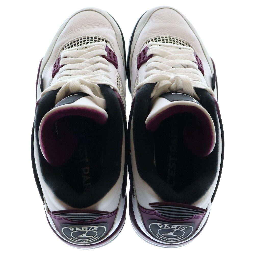 NIKE(ナイキ) ×Paris Saint Germain AIR JORDAN 4 RETRO パリサンジェルマン エアジョーダン 4 ローカットスニーカー ホワイト/ボルドー US8.5/26.5cm CZ5624-100