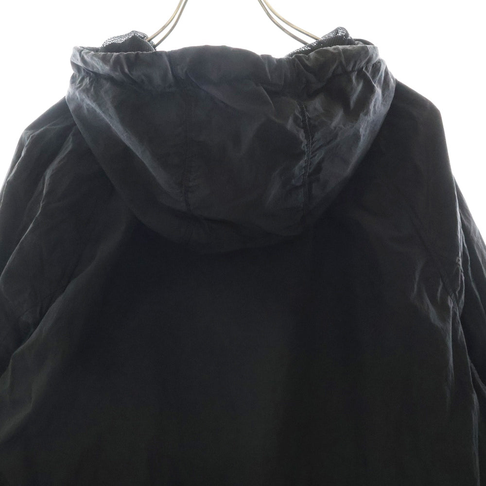 STONE ISLAND(ストーンアイランド) NYLON METAL HOODED SMOCK ナイロンメタル フードスモック プルオーバージャケット ブラック 691564112