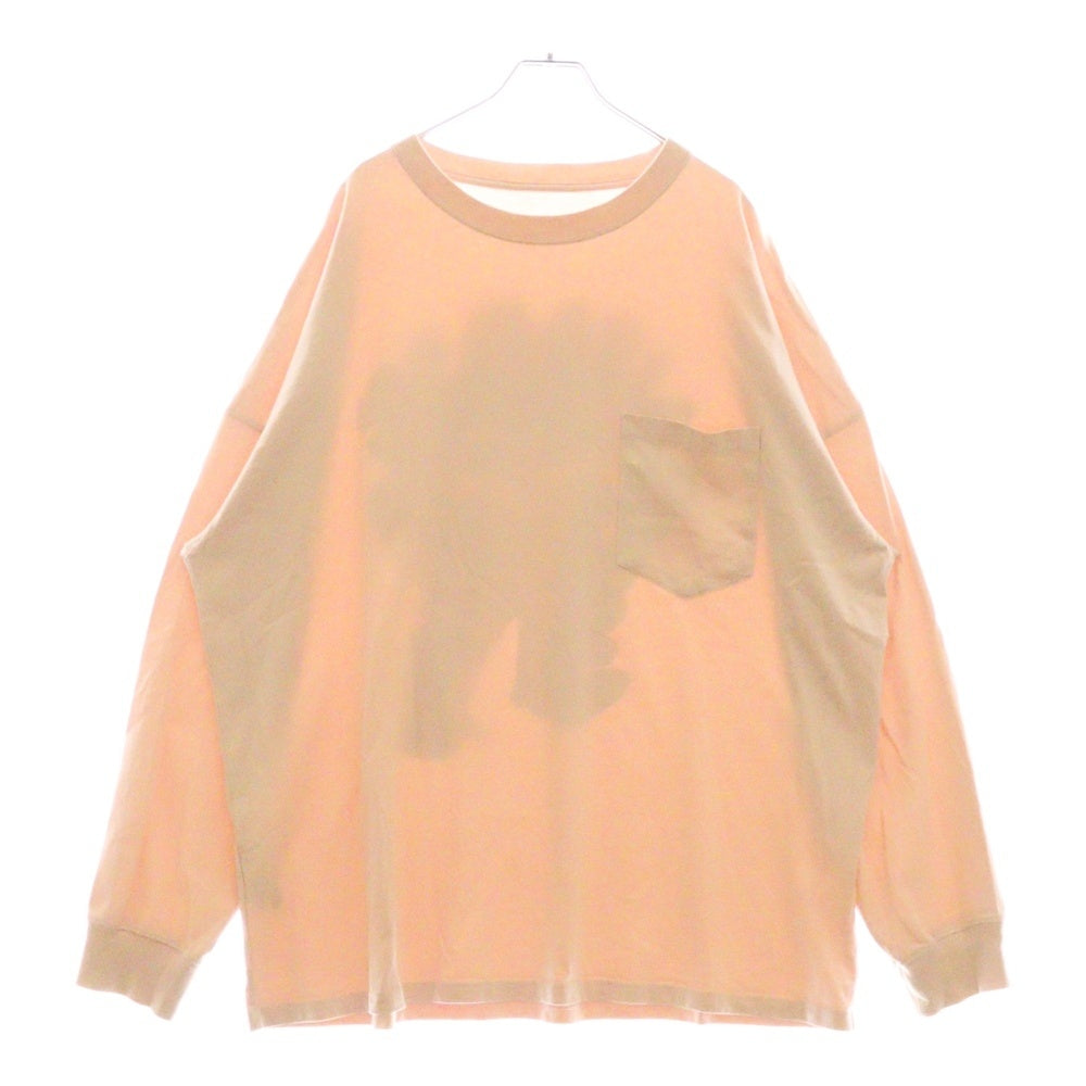 MARTINE ROSE(マーティンローズ) バックプリント ポケットカットソー 長袖Tシャツ ピンク