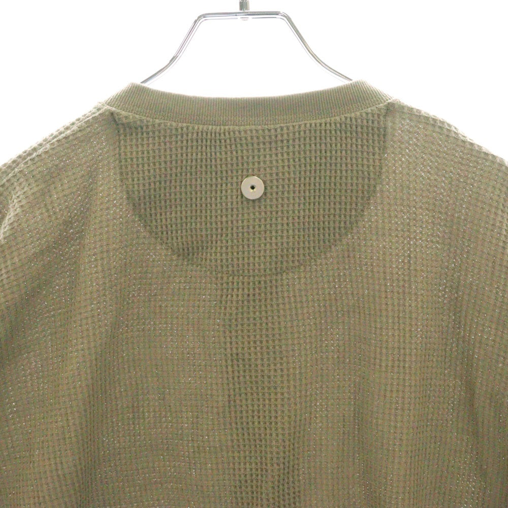 Omar Afridi(オマールアフリディ) 25SS OA-SS25-JER-101-02 WAFFLE KNIT ワッフルニットヘンリーネックTシャツ カーキ