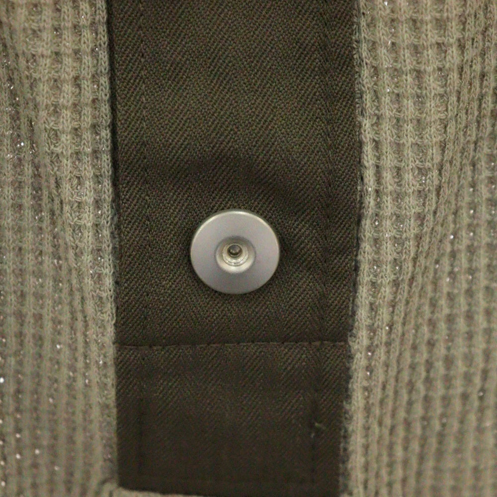 Omar Afridi(オマールアフリディ) 25SS OA-SS25-JER-101-02 WAFFLE KNIT ワッフルニットヘンリーネックTシャツ カーキ