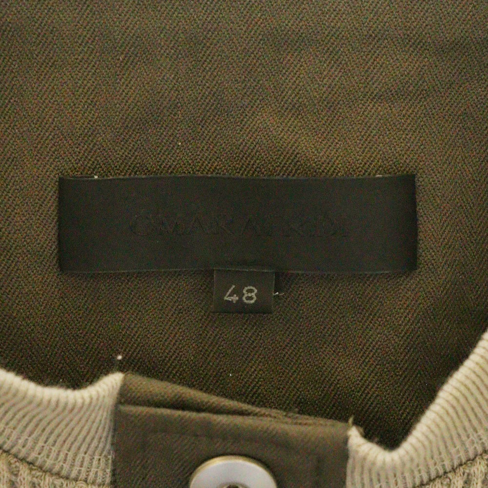 Omar Afridi(オマールアフリディ) 25SS OA-SS25-JER-101-02 WAFFLE KNIT ワッフルニットヘンリーネックTシャツ カーキ