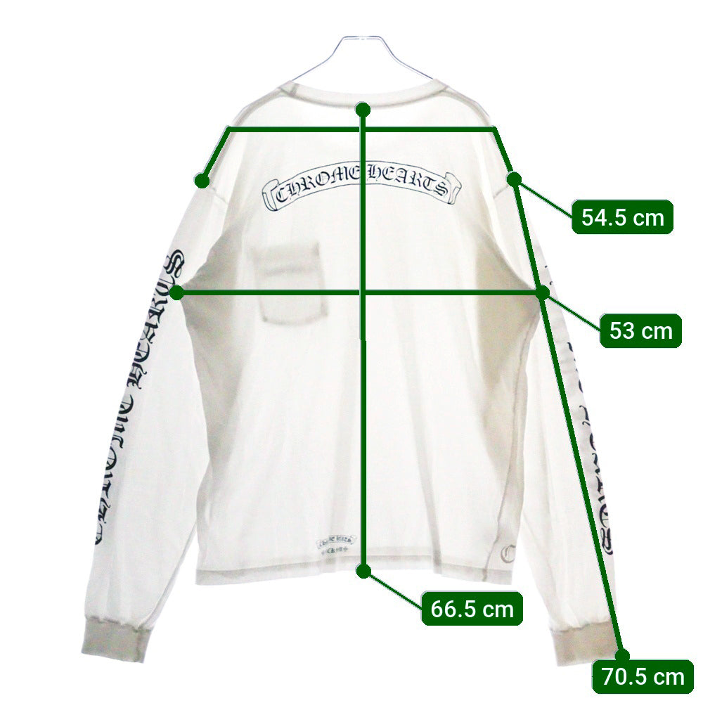 CHROME HEARTS(クロムハーツ) CH L S 1 バックスクロールラベルプリント ロングスリーブ長袖Tシャツ ホワイト