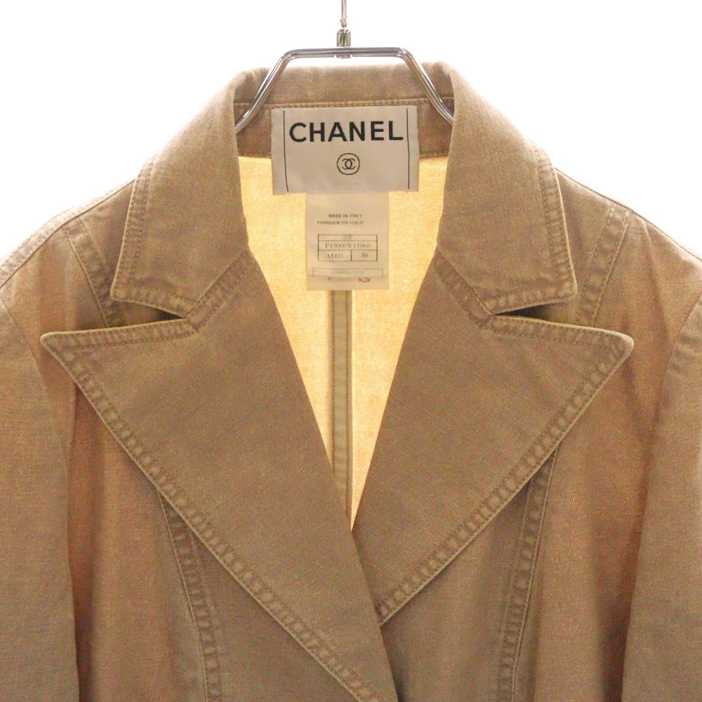 CHANEL(シャネル) 02SS ココマークボタン コットン テーラードジャケット ブラウン