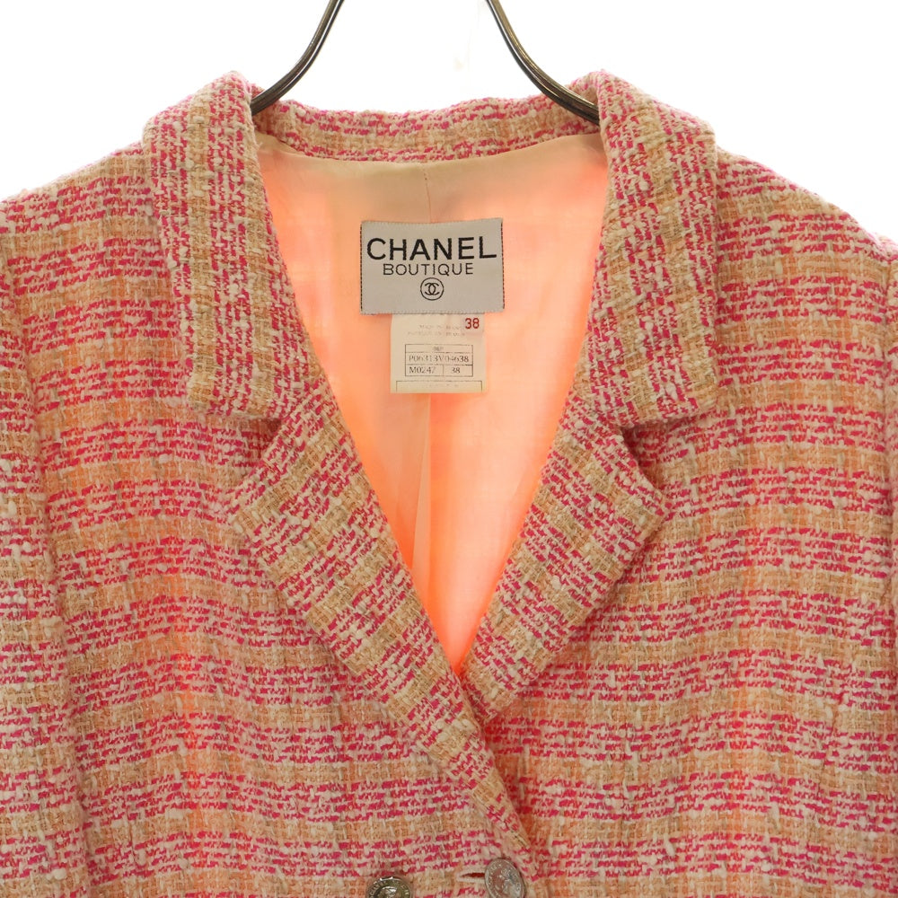 CHANEL(シャネル) 96P コインボタン ウール ツイード テーラードジャケット レディース ピンク