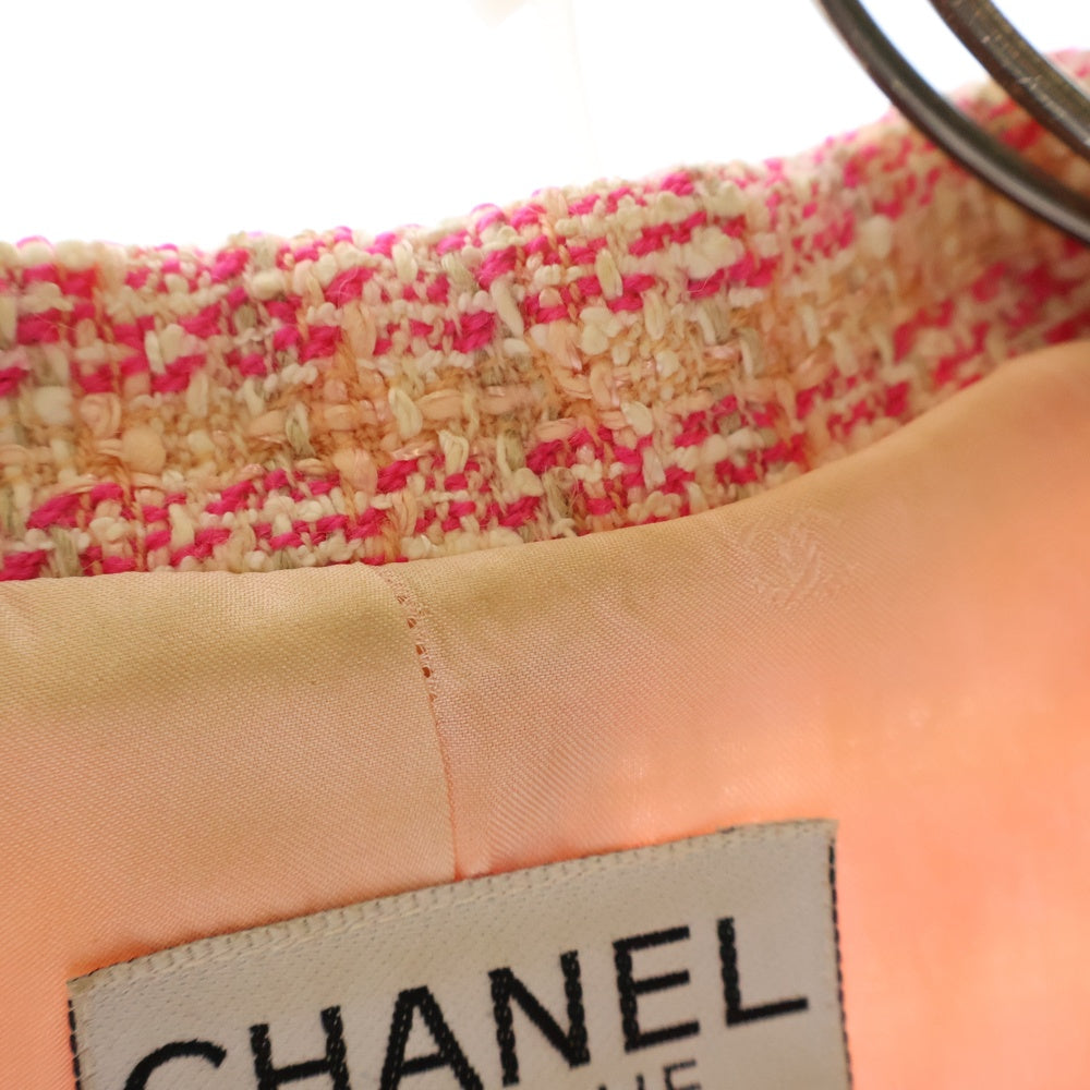 CHANEL(シャネル) 96P コインボタン ウール ツイード テーラードジャケット レディース ピンク