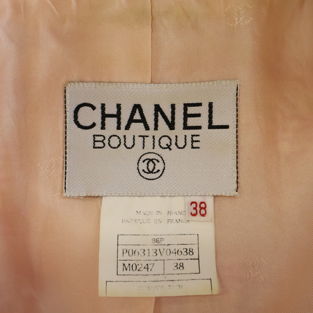 CHANEL(シャネル) 96P コインボタン ウール ツイード テーラードジャケット レディース ピンク
