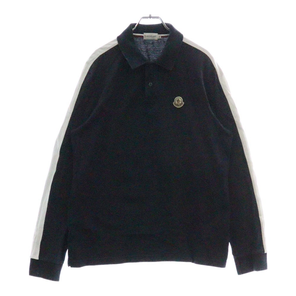MONCLER(モンクレール) ロゴワッペン 袖ライン 長袖ポロシャツ カットソー ネイビー 84093