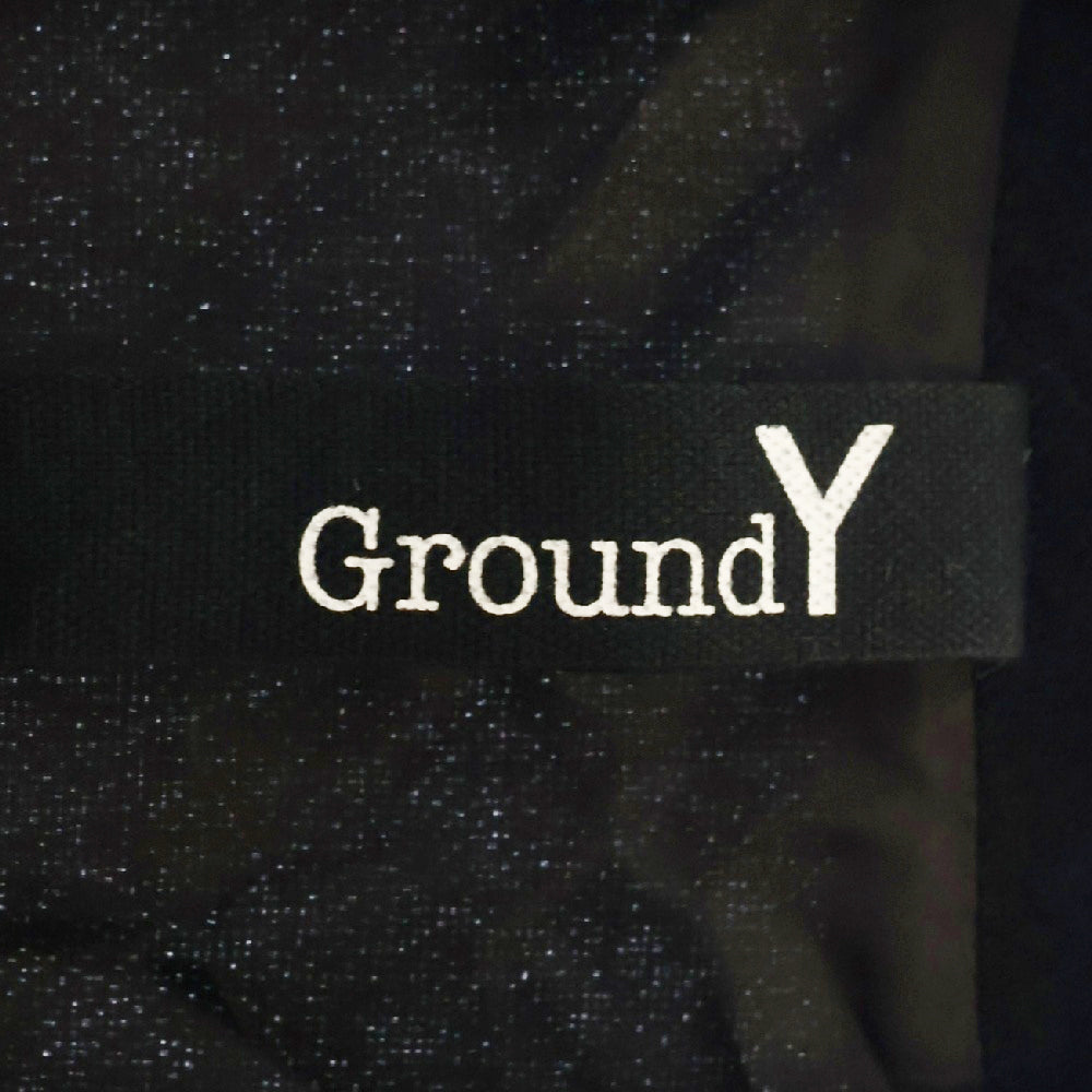 Ground Y(グラウンドワイ) 18AW 変形 アシンメトリー ウール ロング テーラードジャケット ブラック GV-J01-103
