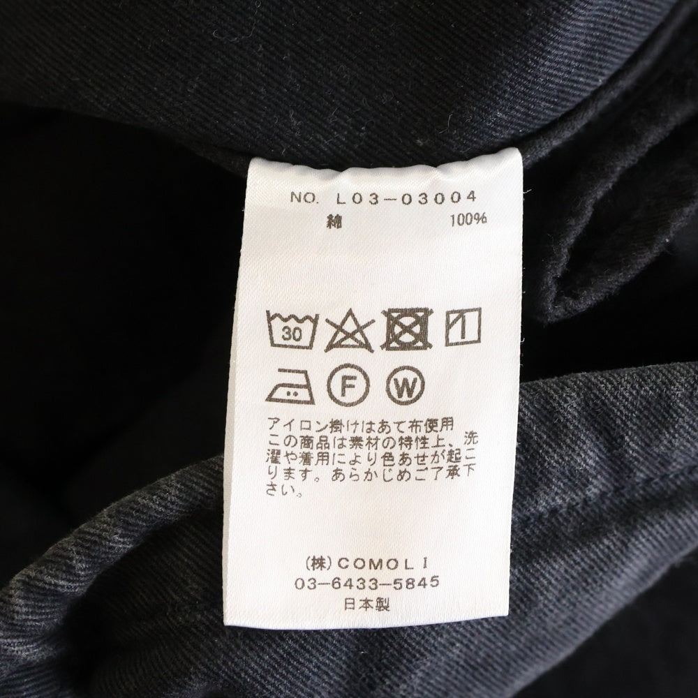 COMOLI(コモリ) 17AW コットンツイル ドローストリング パンツ ブラック L03-03004