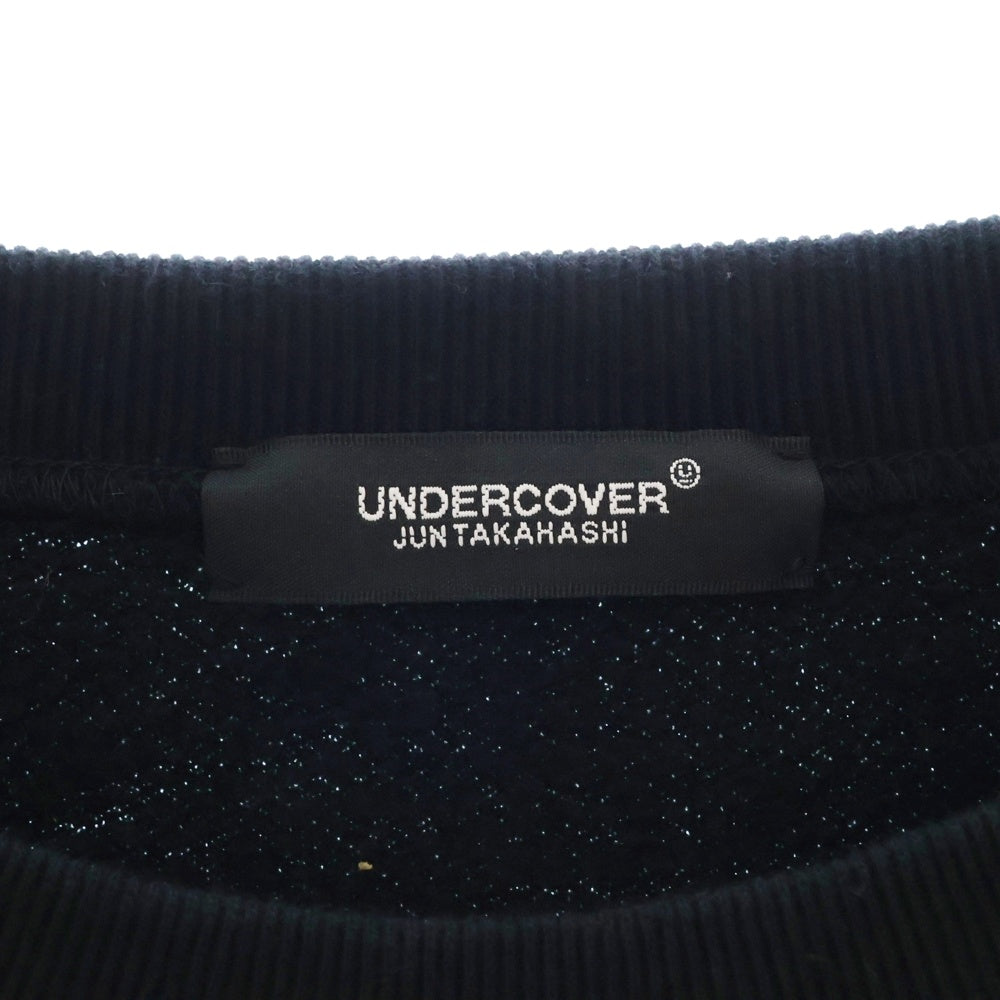UNDERCOVER(アンダーカバー) 24AW ×TWINPEAKS ツインピークス 裏起毛 片ジップポケット クルーネック長袖スウェットトレーナー ブラック UC2D4802-1