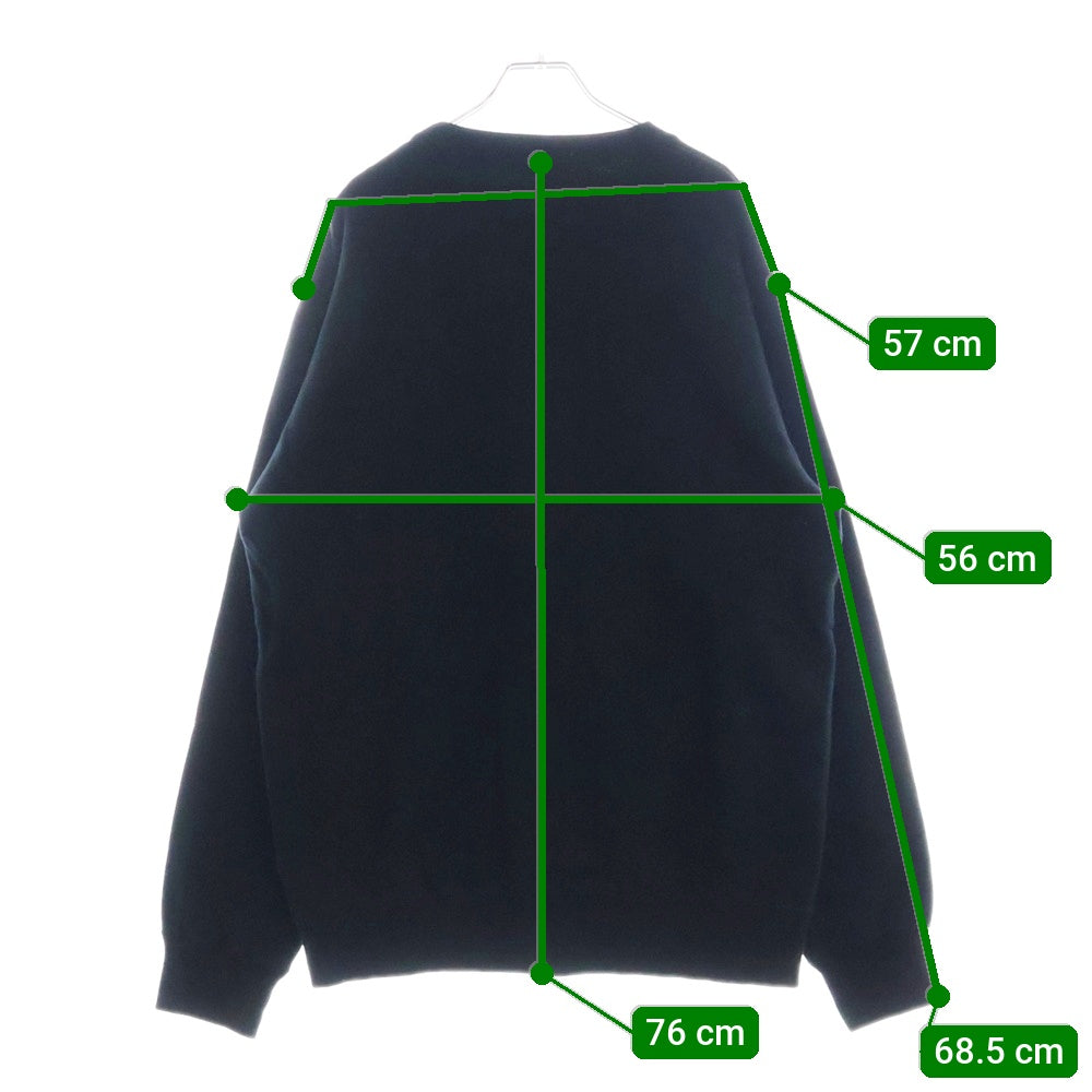 UNDERCOVER(アンダーカバー) 24AW ×TWINPEAKS ツインピークス 裏起毛 片ジップポケット クルーネック長袖スウェットトレーナー ブラック UC2D4802-1