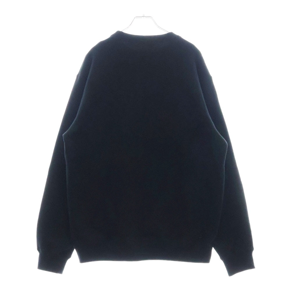 UNDERCOVER(アンダーカバー) 24AW 片ジップポケット フロントラバープリント 裏起毛クルーネックスウェットトレーナー ブラック UC2D4802-6
