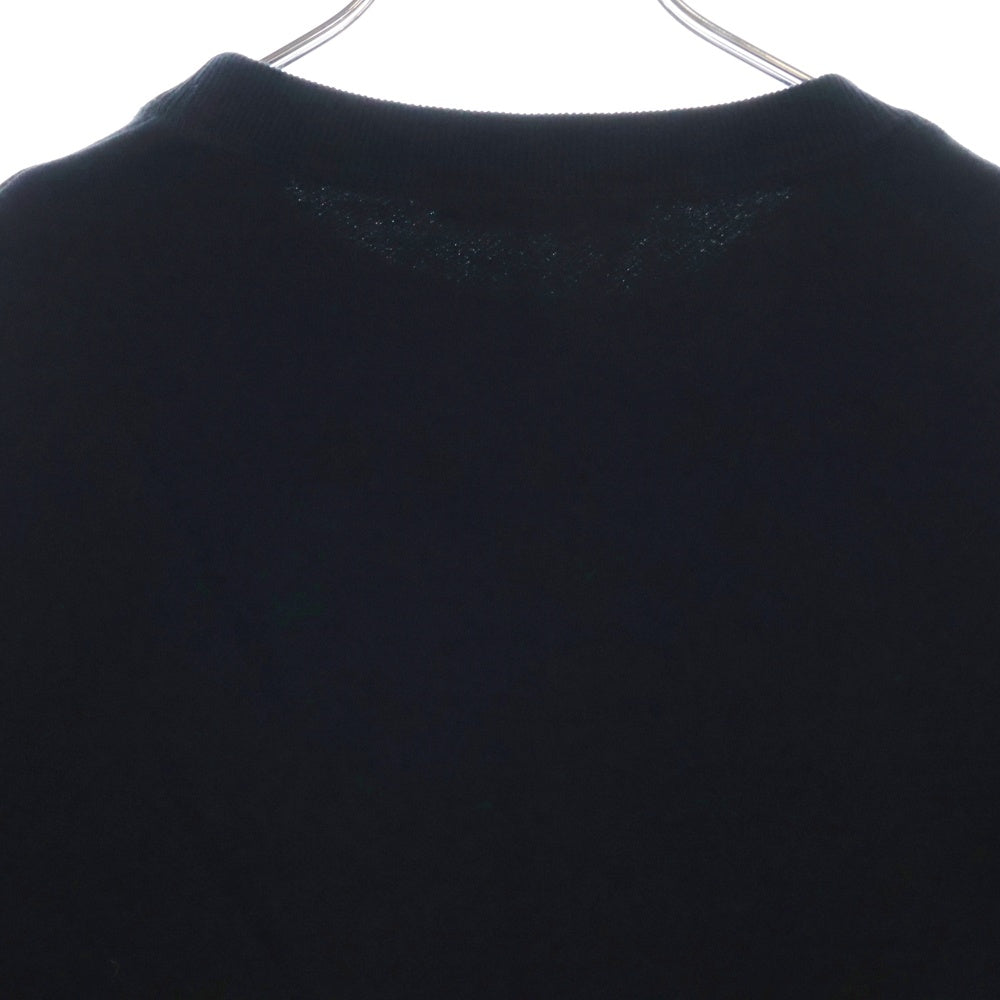 UNDERCOVER(アンダーカバー) 24AW 片ジップポケット フロントラバープリント 裏起毛クルーネックスウェットトレーナー ブラック UC2D4802-6