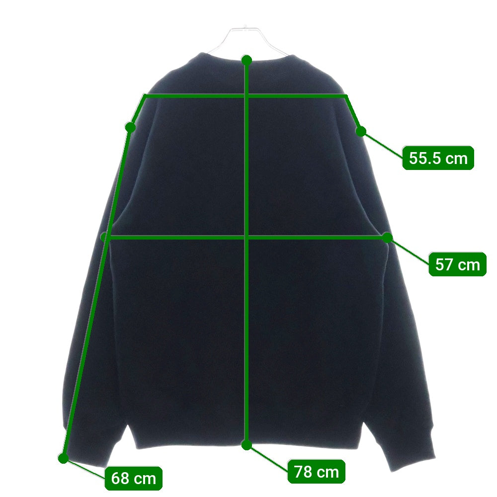 UNDERCOVER(アンダーカバー) 24AW 片ジップポケット フロントラバープリント 裏起毛クルーネックスウェットトレーナー ブラック UC2D4802-6