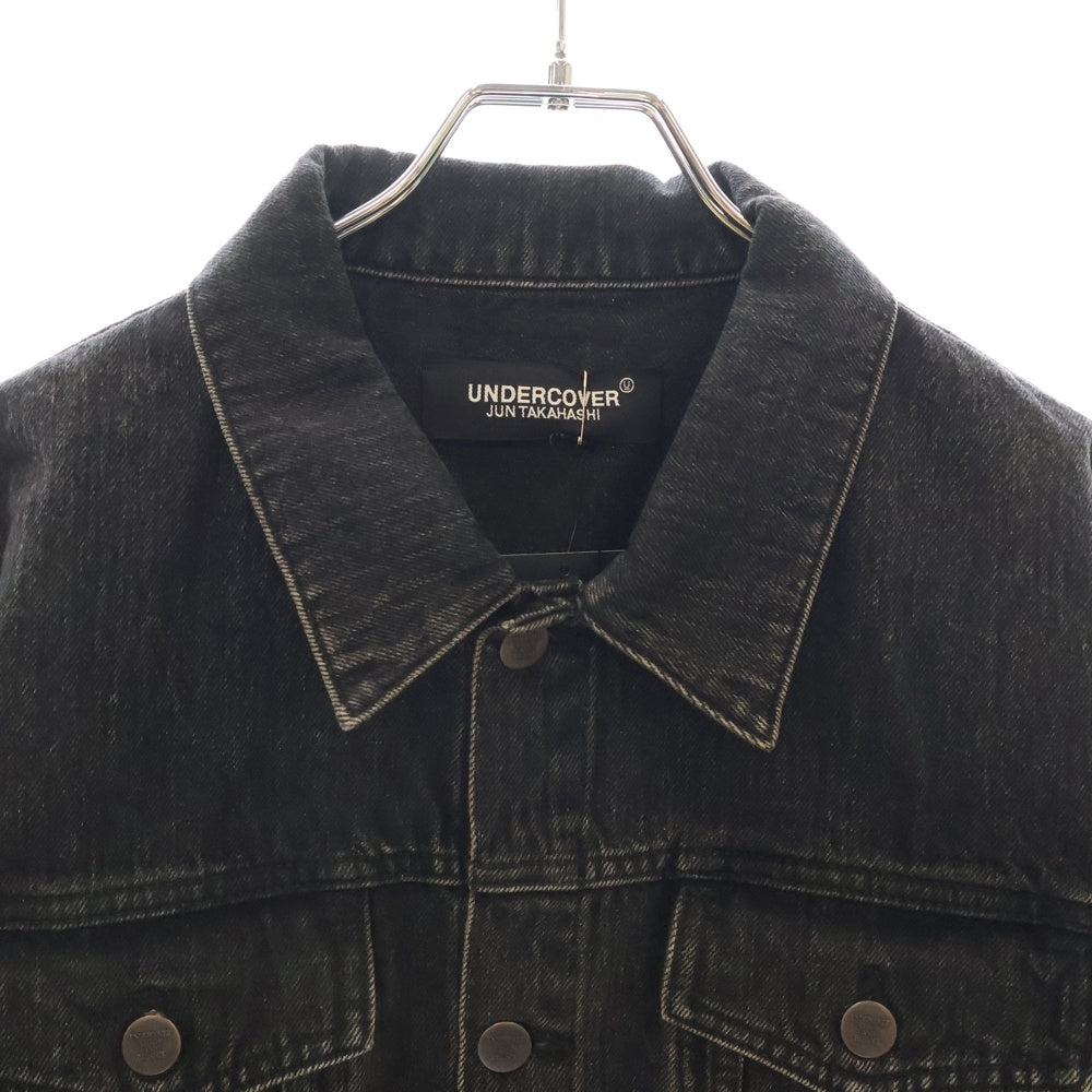 UNDERCOVER(アンダーカバー) 24AW TWIN PEAKS ツインピークス アームジャガードフォトパッチ デニムジャケット ブラック UC2D9201-2