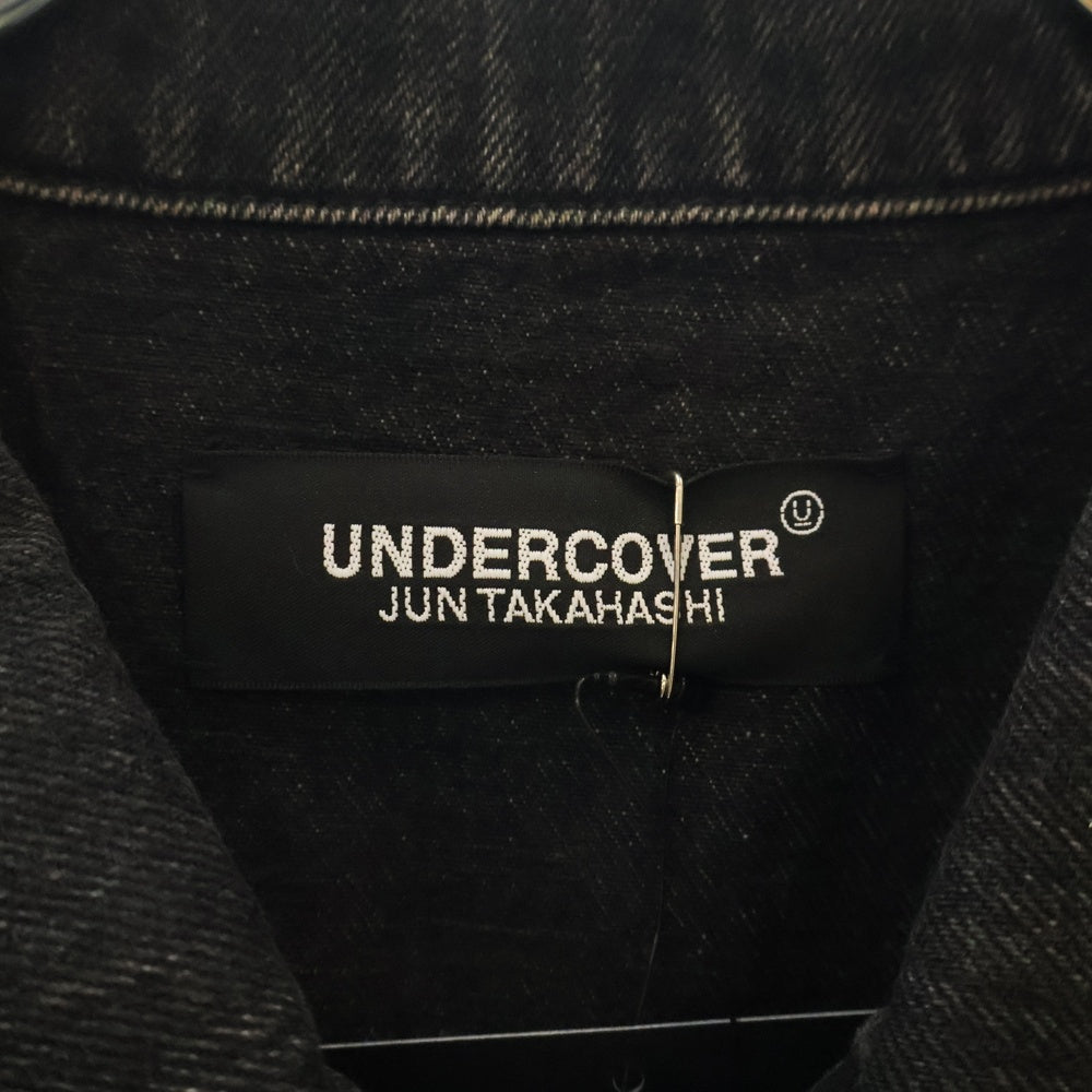 UNDERCOVER(アンダーカバー) 24AW TWIN PEAKS ツインピークス アームジャガードフォトパッチ デニムジャケット ブラック UC2D9201-2