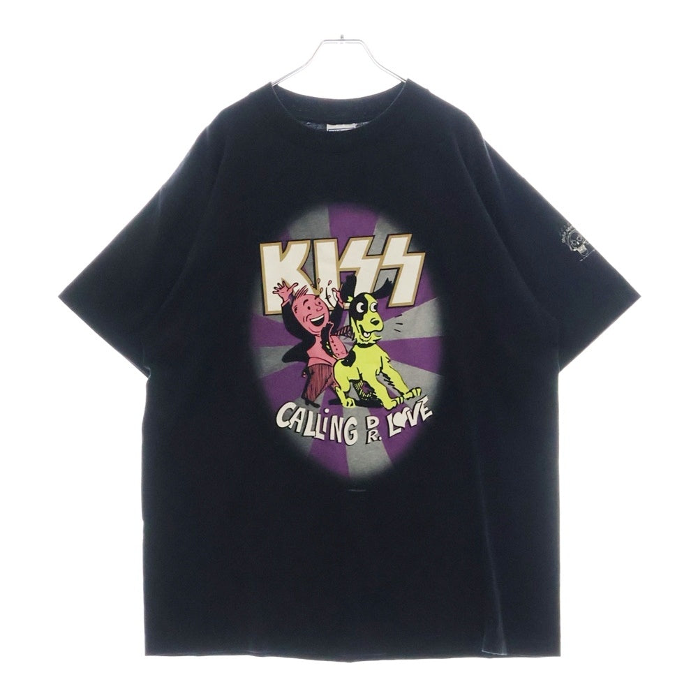 VINTAGE(ヴィンテージ) 90S VINTAGE KISS CALLING DR.LOVE ALL SPORT ヴィンテージ USA製 キス 悪魔のドクター・ラヴ フロントプリント クルーネック 半袖Tシャツ カットソー ブラック