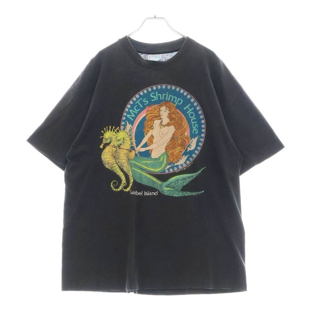 VINTAGE(ヴィンテージ) 90S ヴィンテージ USA製 フロントグラフィックプリント クルーネック 半袖Tシャツ ブラック