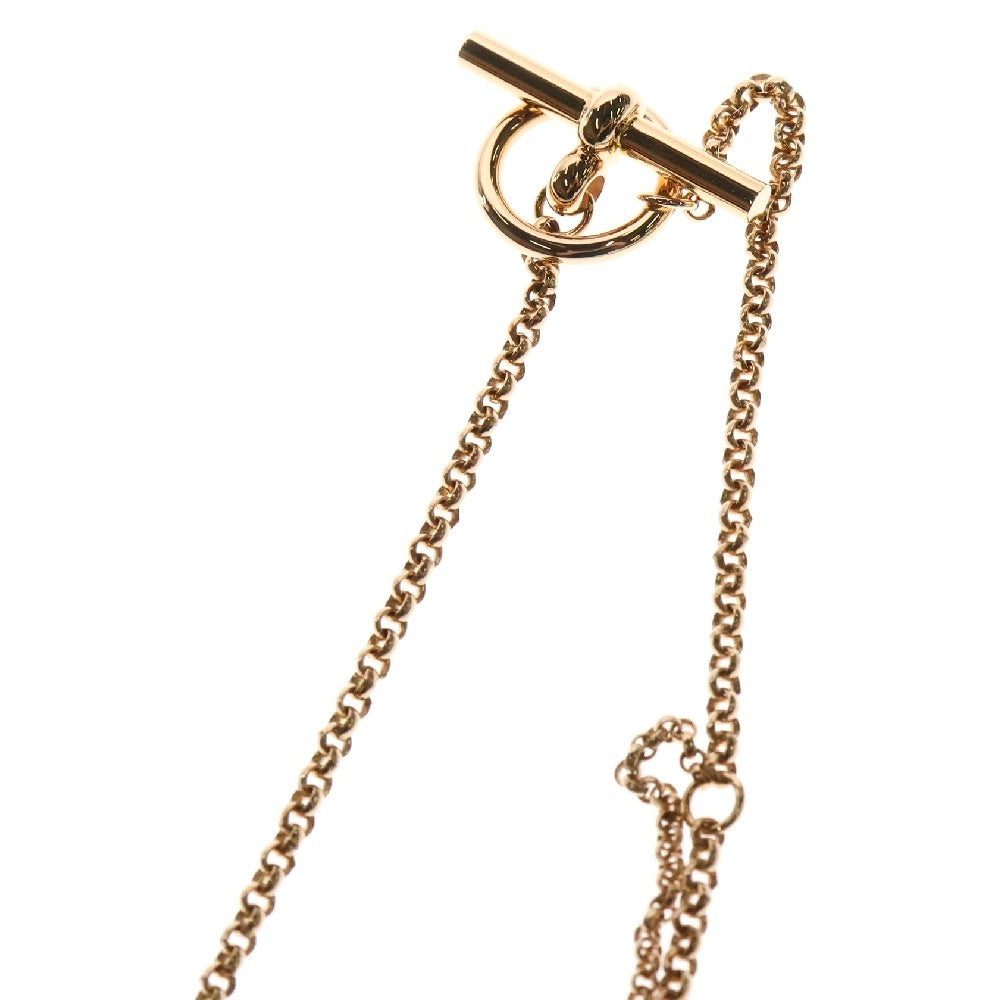 HERMES(エルメス) クルー ドゥ H 2チェーン ネックレス 2連ペンダント K18PG ダイヤモンド ピンクゴールド レディース
