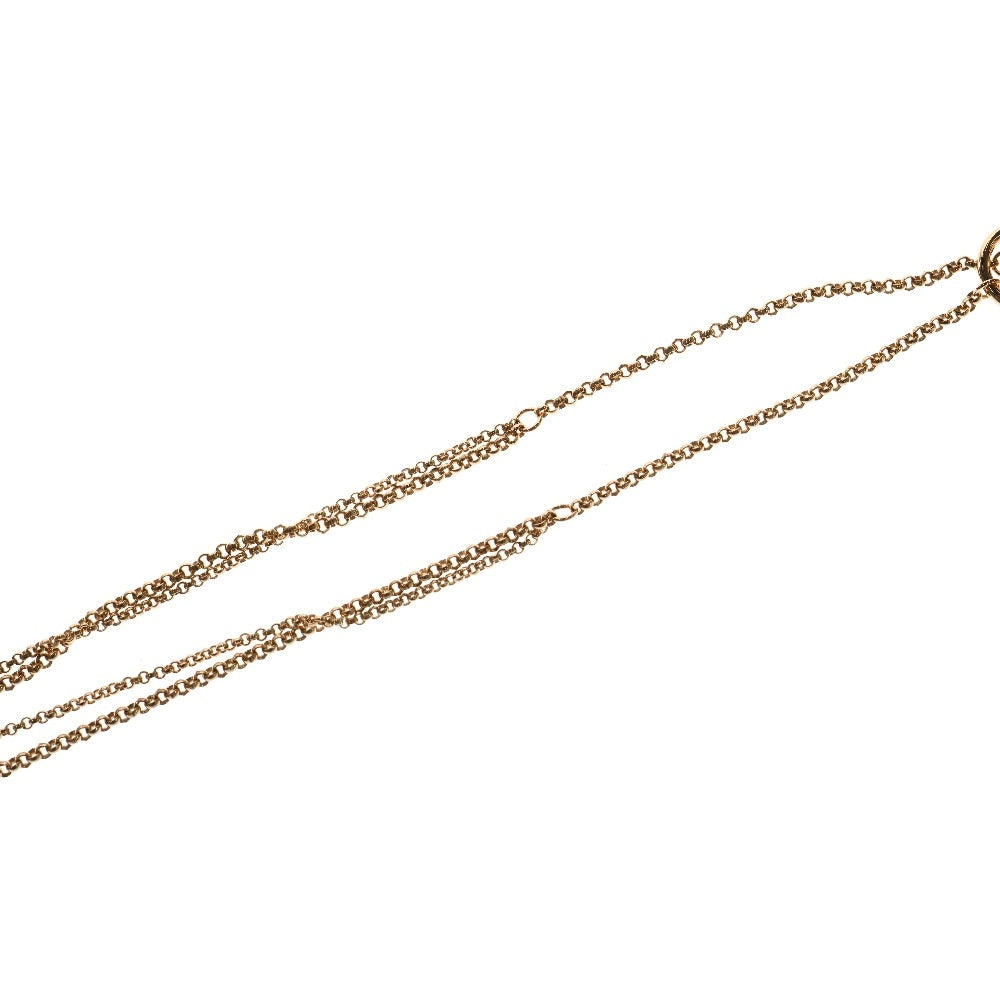 HERMES(エルメス) クルー ドゥ H 2チェーン ネックレス 2連ペンダント K18PG ダイヤモンド ピンクゴールド レディース