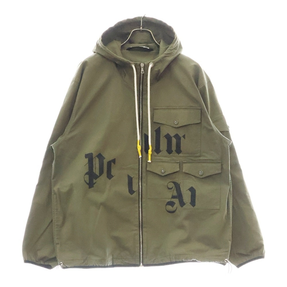 Palm Angels(パームエンジェルス) 21SS Broken Logo ブロークン ロゴ ジャケット マウンテンパーカー カーキ PMEB009R21FAB001
